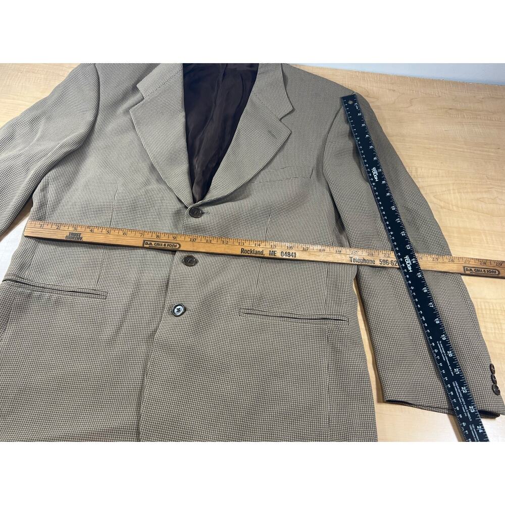Zanetti Italian Blazer Merino Wool Vintage Mens Size 50 R Houndstooth Pattern - Picture 10 of 10